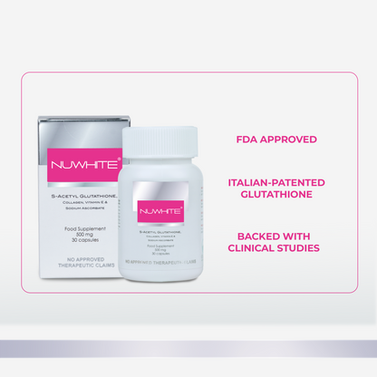 Nuwhite S-Acetyl Glutathione 1 Bottle WITH FREE NUWHITE WHITENING VITAMIN C