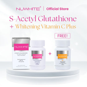 Nuwhite S-Acetyl Glutathione 1 Bottle WITH FREE NUWHITE WHITENING VITAMIN C